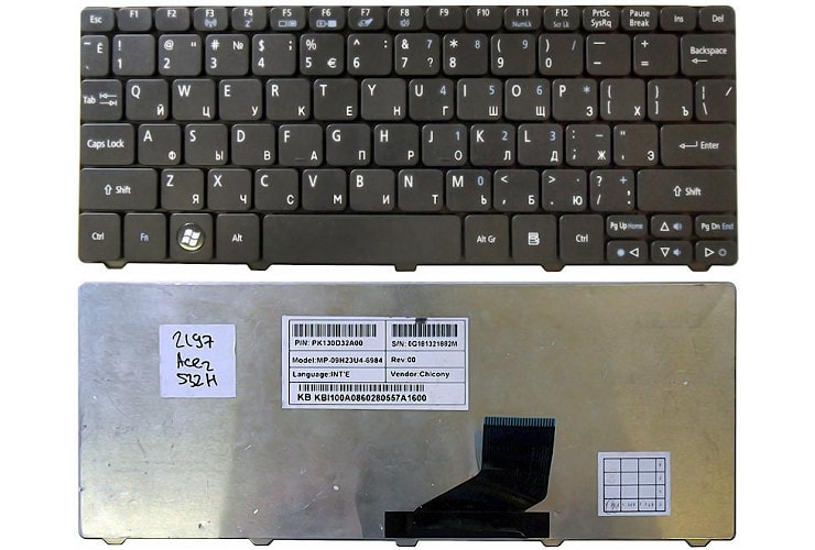 Клавиатура для ноутбука Packard Bell Dot S, Dot SE, Dot_SE, Dot-SE, DotS-C, Dot_SC, Dot_S-E3, Gateway LT21, LT27, LT28 черная
