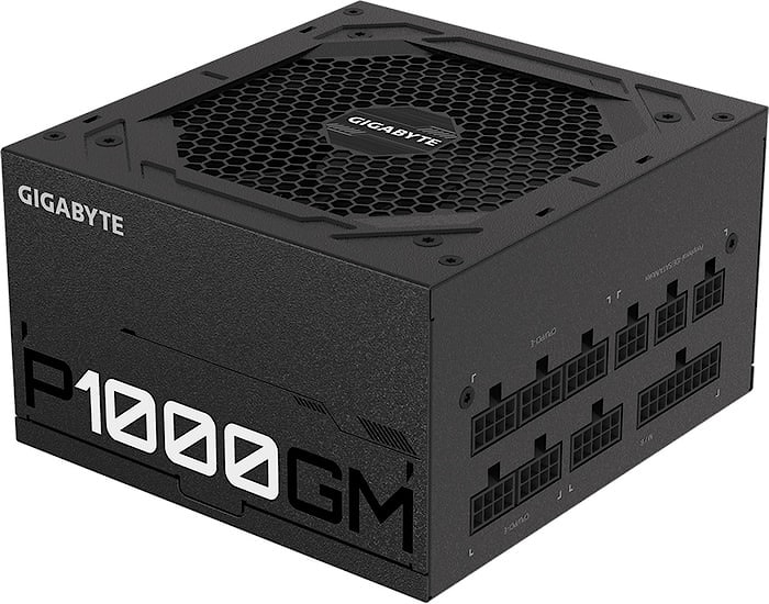 GIGABYTE P1000GM Power Supply 1000W, Modular, 80 PLUS Gold, Japanese capacitors, 120mm smart control fan, EU plug