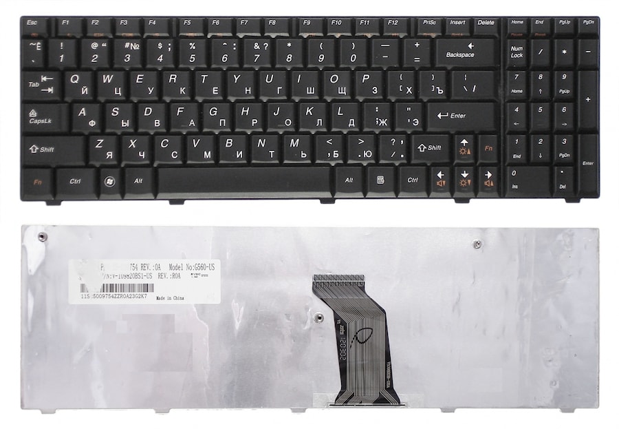Клавиатура для ноутбука Lenovo IdeaPad G560, G565 черная