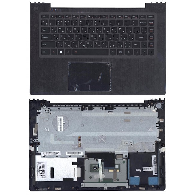 Клавиатура для ноутбука Lenovo IdeaPad S410, U430 U330P, U330 черная, с чёрной верхней панелью
