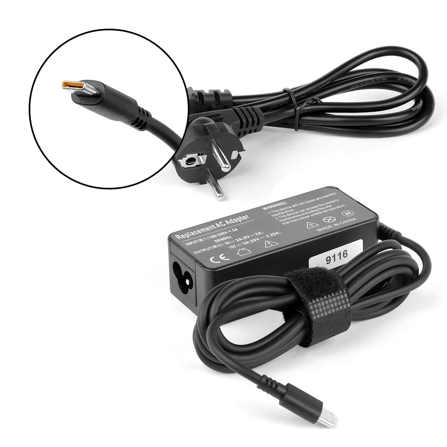 Блок питания (зарядное) для ноутбука Lenovo 20V 2.25A (USB Type-C) 45W 00HM633