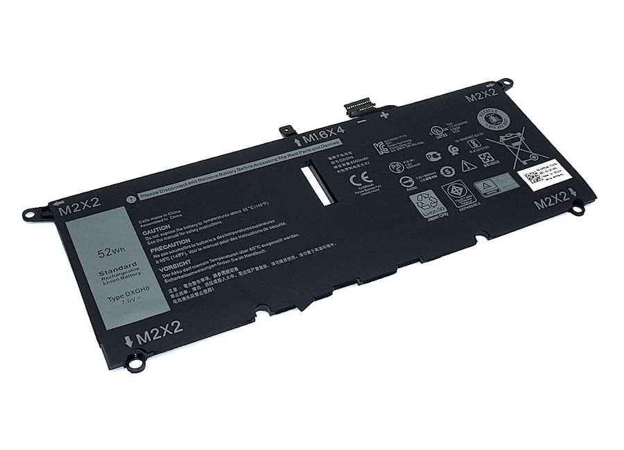 Аккумулятор для Dell XPS 13-9370, 13-9380 (DXGH8, 0H754V, G8VCF), 7.6V, 52Wh