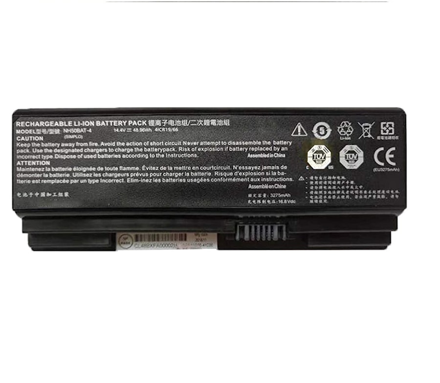 Аккумулятор для Clevo NH50ED, NH50RA, NH55EDQ, NH55RCQ, NH55RDQ (NH50BAT-4), 4ICR19/66 14.6V, 41Wh