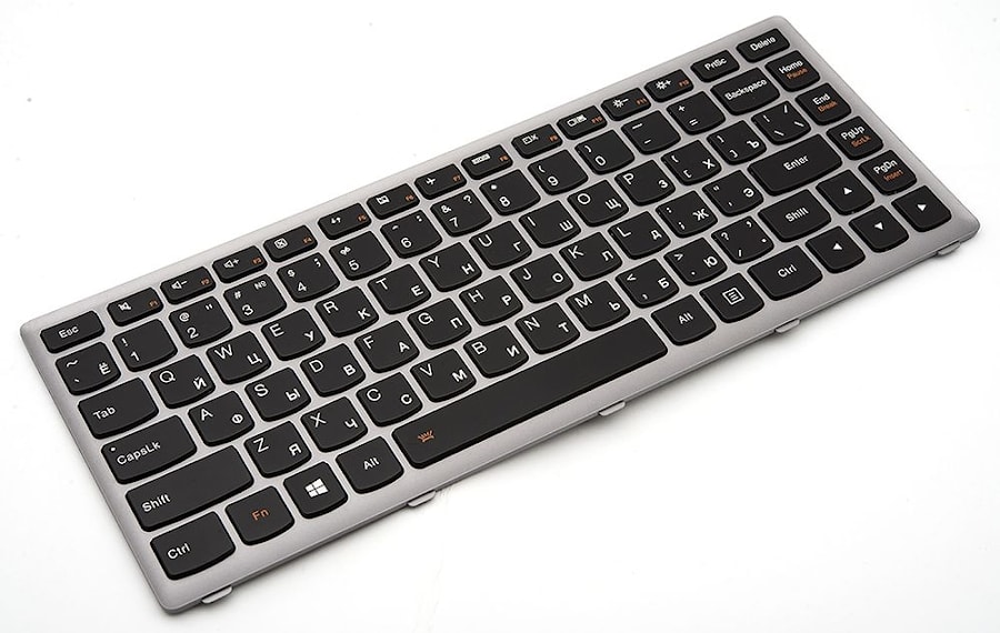 Клавиатура для ноутбука Lenovo IdeaPad Z400 черная, рамка серая