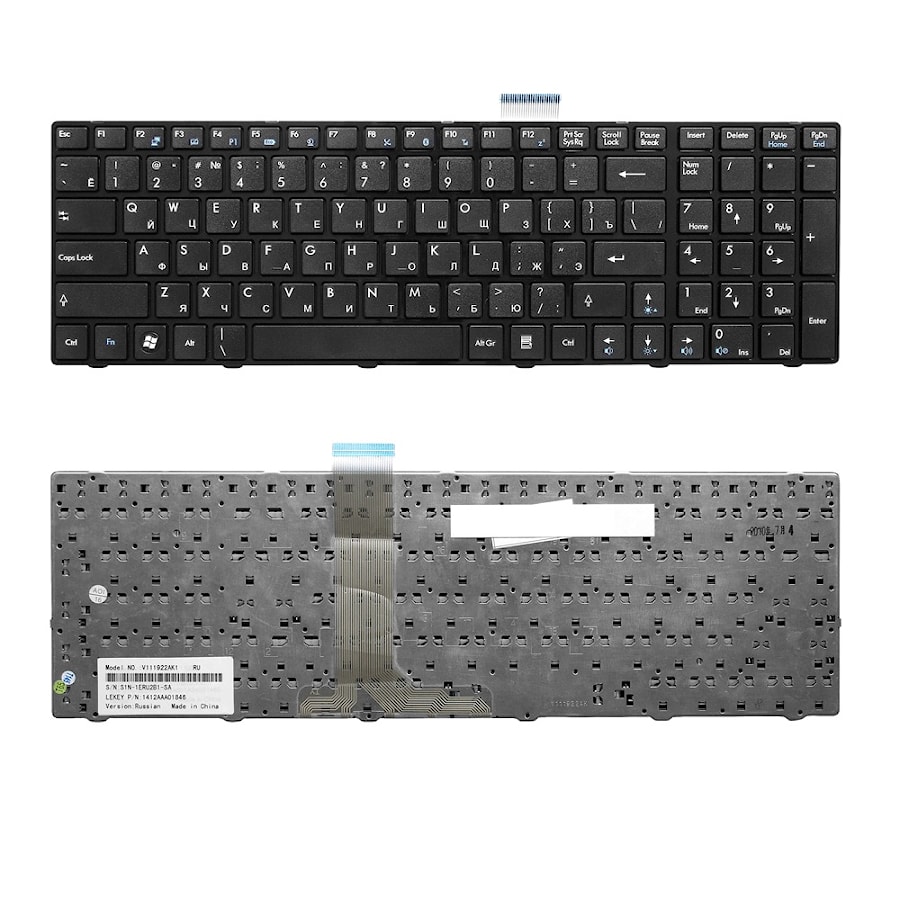Клавиатура для ноутбука MSI CR620, CR630, CR720, A6200 черная, с рамкой