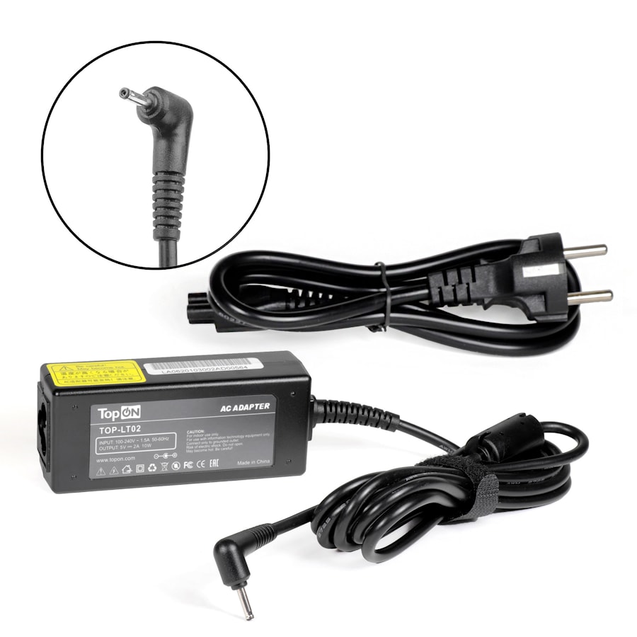 Блок питания (зарядное) TopON для Lenovo, Digma, Prestigio 5V 2A (2.5x0.8) 10W