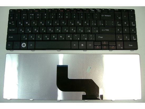 Клавиатура для ноутбука Packard Bell DT85, LJ61, LJ63, LJ65, LJ67, LJ71 / Gateway NV52, NV53, NV54, NV56, NV58 черная