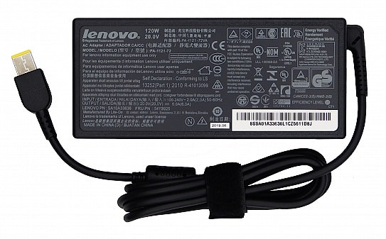 Блок питания (зарядное) Lenovo прямоугольный разъем, 120W (20V, 6A) без сетевого кабеля, ORG (slim type)