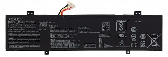 Аккумулятор для Asus Flip 14 TP412UA (C31N1733), 42Wh, 3600mAh, 11.55V