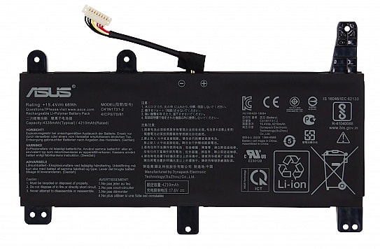 Аккумулятор для Asus ROG Strix G531GU, G731GU, G731GV, G512LV, SCAR III G531GW, G731GW (C41N1731-2) 66Wh, 4335mAh, 15.4V