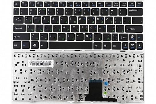 Клавиатура для ноутбука Asus EeePC 1000, 1000HG, 1000HD, 1000H, 1000HA, 1000HE, 1002HA черная, рамка черная
