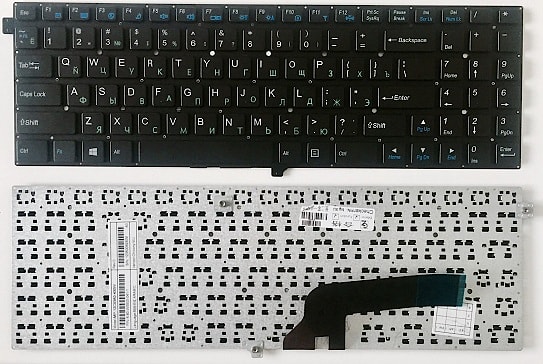Клавиатура для ноутбука DNS Clevo W550EU, W550EU1, W5500 без рамки, плоский ENTER