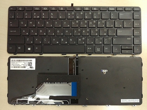 Клавиатура для ноутбука HP Probook 430 G3, 440 G3, 430 G4, 440 G4, 445 G3 черная, с рамкой, с подсветкой