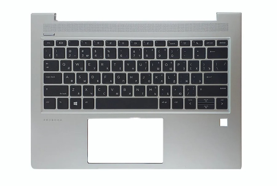 Клавиатура для ноутбука HP ProBook 440 G6/ HP ProBook 440 G7 без подсветки. Верхняя крышка топкейс с клавиатурой L65225-251