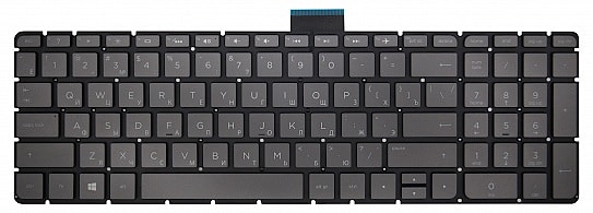 Клавиатура для ноутбука HP Pavilion 15-ab, 15-ae, 15-au, 15-bc, 15-cc, 15-cd, 15z-ab, 17-ab, 17-g, HP Omen 15-ax 15-cb серая, без рамки, с подсветкой