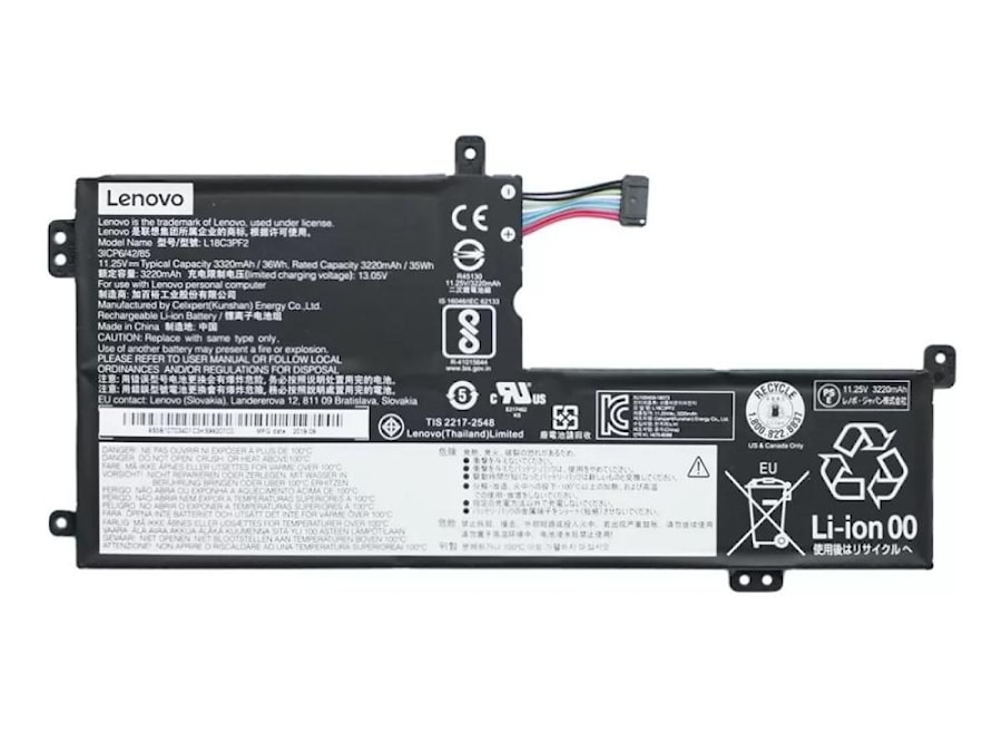 Аккумулятор для Lenovo IdeaPad L340-15API, L340-15IWL (L18C3PF2, L18M3PF2), 36Wh, 3280mAh, 11.25V
