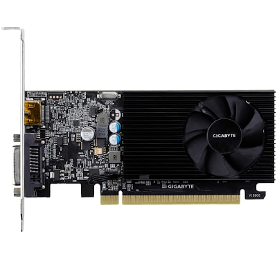 GIGABYTE Video Card NVidia GeForce GT 1030 DDR4 2GB/64bit, 1151MHz/2100MHz, PCI-E 3.0 x16, HDMI, DVI-D, Cooler, Low-profile, Retail