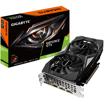 GIGABYTE Video Card NVidia GeForce GTX 1660 Ti GDDR6 6GB/192bit, 1890MHz/12000MHz, PCI-E 3.0 x16, HDMI, 3xDP, WINDFORCE 2X Cooler