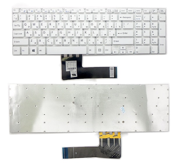 Клавиатура для ноутбука Sony Vaio SVF15, FIT 15 белая, без рамки