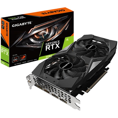 GIGABYTE Video Card Nvidia GeForce RTX 2060 V.2, 6 GB, GDDR6, PCI-E 3.0 x 16, DisplayPort 1.4 *3, HDMI 2.0b *1, Windforce 2X, 3D Active Fan, Protectio