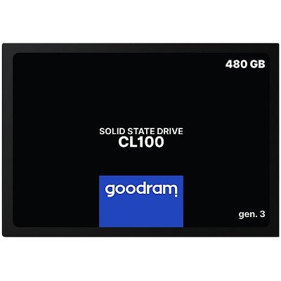 GOODRAM CL100 GEN. 3 480GB SSD, 2.5” 7mm, SATA 6 Gb/s, Read/Write: 540 / 460 MB/s, S