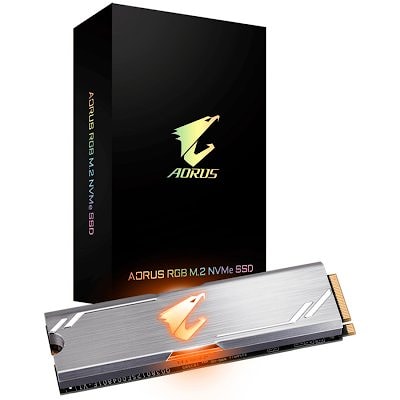 GIGABYTE SSD AORUS 512GB, M.2 2280, NVMe 1.3 PCI-Express 3.0 x4, 3D NAND TLC, 3480MBs/2000MBs, RGB, Retail, S