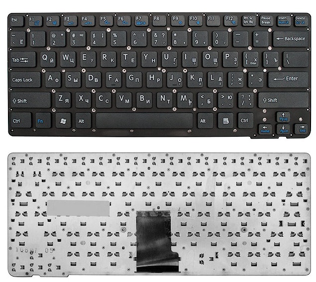 Клавиатура для ноутбука Sony Vaio VPC-CA, VPC-SA черная, без рамки