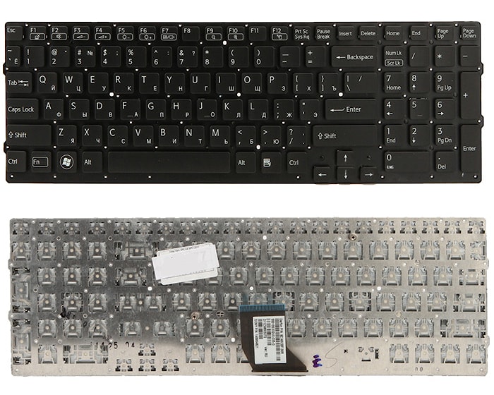 Клавиатура для ноутбука Sony Vaio VPC-CB черная, без рамки
