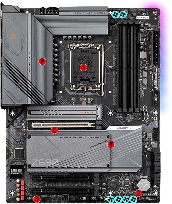 GIGABYTE Mainboard Desktop Intel Z690, LGA1700, 4xDDR5, HDMI/ PD, 3x PCIe x16, 6x SATA3, 3x M.2, RAID, Type-C, ATX