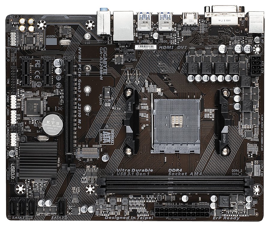 GIGABYTE Main Board Desktop AMD A320M-H rev 3.0 (AM4, 2xDDR4, 1xPCIE x16, 2xPCIE x1, M.2, 4xSATAIII, RAID, 6xUSB3.1, 6xUSB2.0, DVI, HDMI, GLAN) mATX