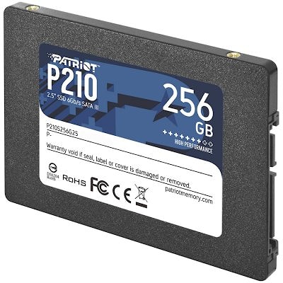 PATRIOT P210 256GB SSD, 2.5” 7mm, SATA 6Gb/s, Read/Write: 500/ 400 MB/s, Random Read/Write IOPS 50K/30K EAN: 814914026809