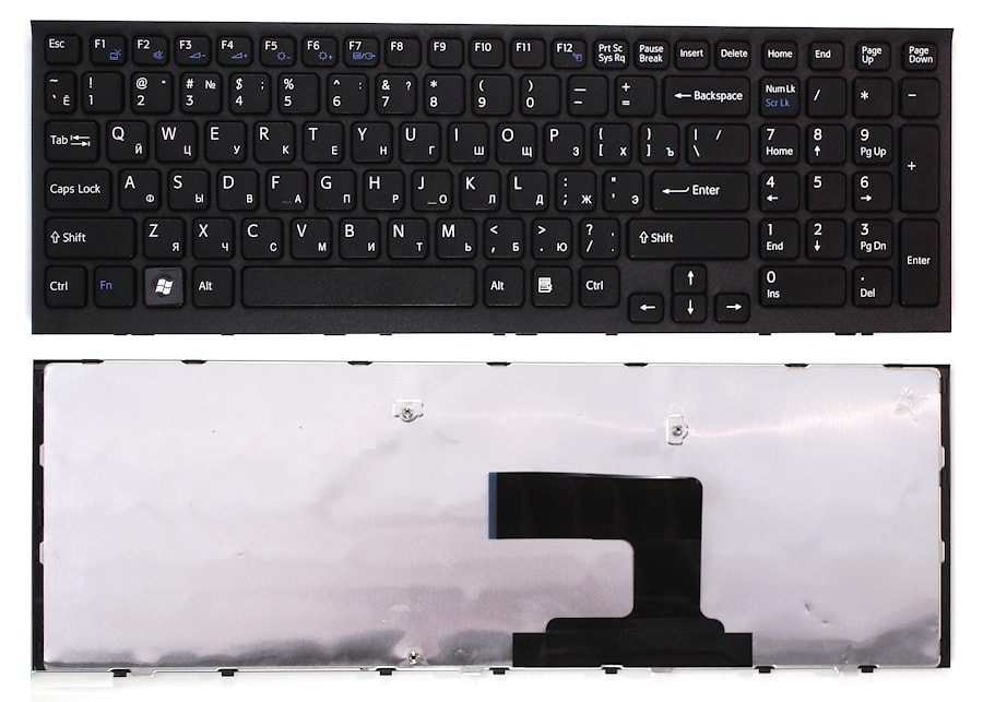 Клавиатура для ноутбука Sony Vaio VPC-EL черная, с рамкой