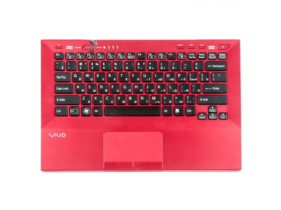Клавиатура для ноутбука Sony Vaio VPC-SB, VPC-SD черная, с красной верхней панелью