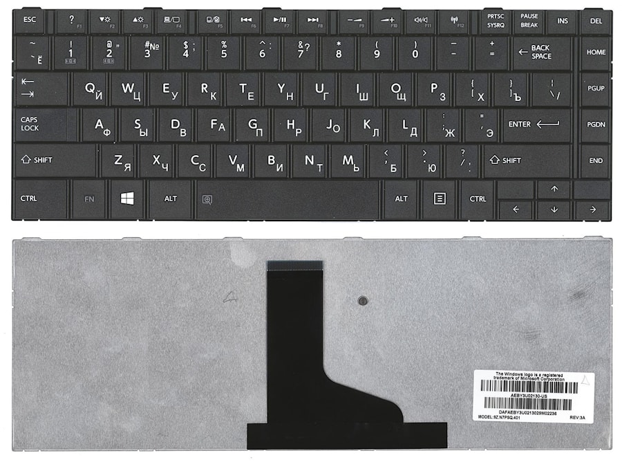 Клавиатура для ноутбука Toshiba Satellite C800, C805, L800, L805, L830, L835, M800, M805 черная