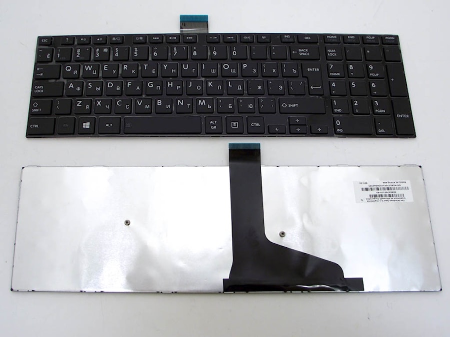 Клавиатура для ноутбука Toshiba Satellite 50, L50D-A, L70-A, S50, S50-A, S50D-A, S70-A, S70D-A, S70T-A, S75-A, S75D-A, S75T-A черная, с рамкой