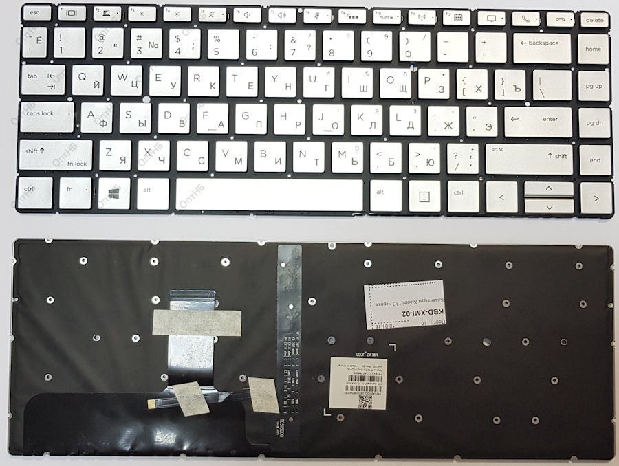 Клавиатура для ноутбука Xiaomi серебряная, с подсветкой