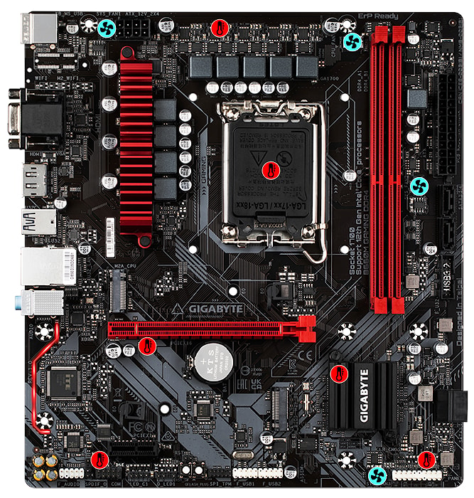 GIGABYTE MB LGA1700 socket: Support for 12th Generation Core, Pentium Gold and Celeron Processors,1 x PCI Express x16 slot, running at x16(The PCIEX16