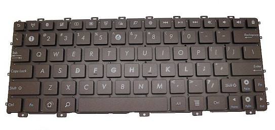 Клавиатура для ноутбука Asus Eee PC 1015, 1015P, 1015PD, 1015PDG, 1015PE, 1015PEB, 1015PED, 1015PEM, 1015PN, 1015T, коричневая, без рамки