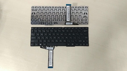 Клавиатура для ноутбука Asus T100, T100TA черная, без рамки (Версия 2 - длинный шлейф, нет креплений под винты)