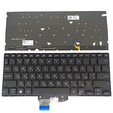 Клавиатура для ноутбука Asus X430, K430FA, K430FN черная, с подсветкой
