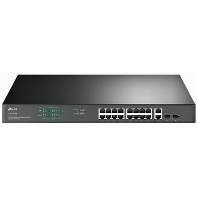 18-port gigabit Unmanaged switch with 16 PoE+ ports, 18 10/100/1000Mbps RJ-45 port, 2 combo SFP ports, compliant with 802.3af/at, 250W PoE budget, sup