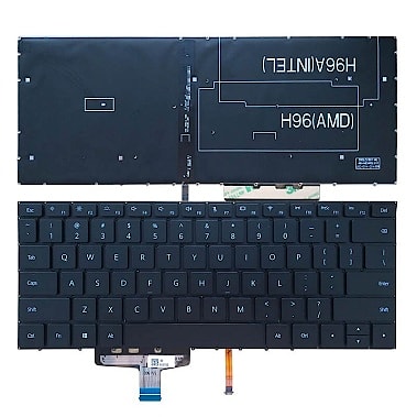 Клавиатура для ноутбука Huawei MateBook 13 VLR-W19 черная, плоский Enter, с подсветкой
