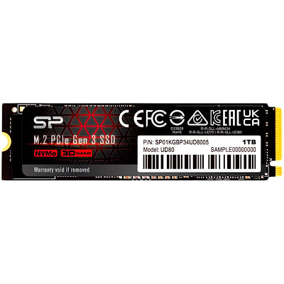 Silicon Power UD80 1TB SSD PCIe Gen 3x4 PCIe Gen3x4 &amp; NVMe 1.4, 3D NAND, SLC cache + HMB , 5 year warranty - Max 3400/3000 MB/s, EAN: 4713436147268, S