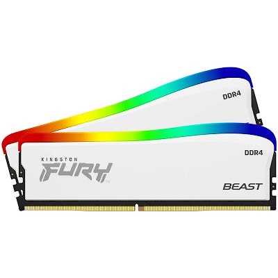 Kingston 16GB 3200MT/s DDR4 CL16 DIMM (Kit of 2) FURY Beast White RGB SE, EAN: 740617330397