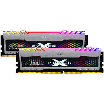 Silicon Power DDR4-3200 CL16 32GB DRAM DDR4 Turbine RGB / U-DIMM Desktop (Kit of 2) 16GBx2 (1Gx8 SR), 1.35V Heatsink, RGB, EAN: 4713436124672, S