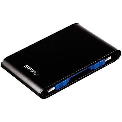 Silicon Power Armor - A80 2TB Portable HDD USB 3.2 Gen 1 Black, Certificate MIL-STD 810F 516.5/IV, Water-resistant IPX7, Anti-pressure/dust function,