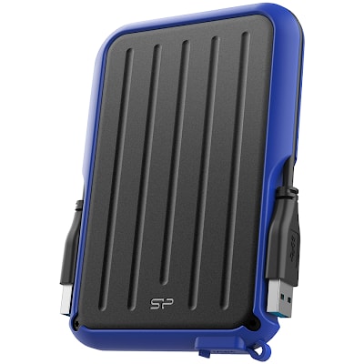Silicon Power Armor - A66 1TB Portable HDD USB 3.2 Gen 1 Blue, Certificate MIL-STD 810F 516.5/IV, Water-resistant IPX4, 360˚ bumper, EAN: 47134361461