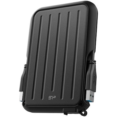 Silicon Power Armor - A66 1TB Portable HDD USB 3.2 Gen 1 Black, Certificate MIL-STD 810F 516.5/IV, Water-resistant IPX4, 360˚ bumper, EAN: 47134361454
