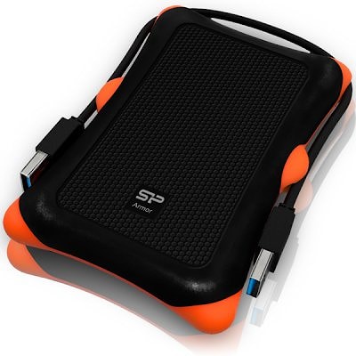 Silicon Power Armor - A30 1TB Portable HDD USB 3.2 Gen 1 Anti-shock, Black/Orange, MIL-STD 810F Method 516.5 Procedure IV, LED light, EAN: 47127026312
