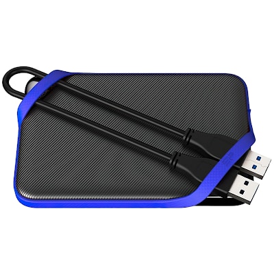 SILICON POWER External HDD Armor A62 Game Drive 2TB, USB 3.2 Gen 1, Black/Blue, Shockproof, Water-resistant IPX4, 15mm